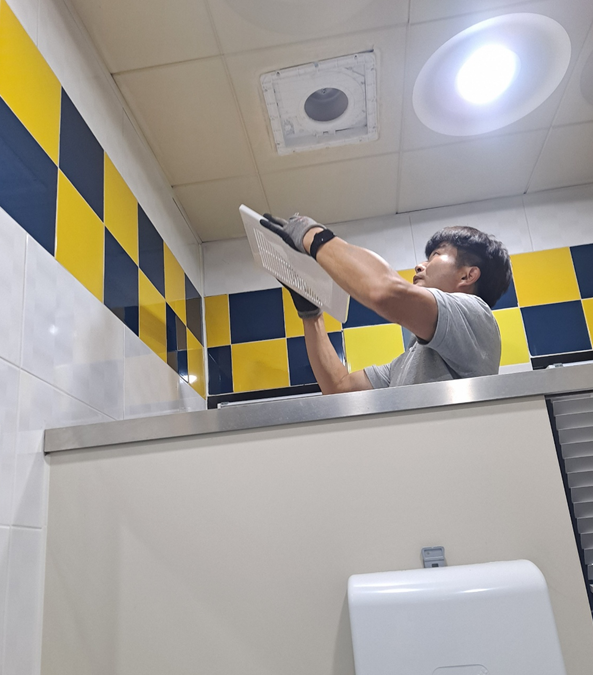 구리왕숙체육공원 관리동 화장실 환풍기 보수(2026.5.27.)